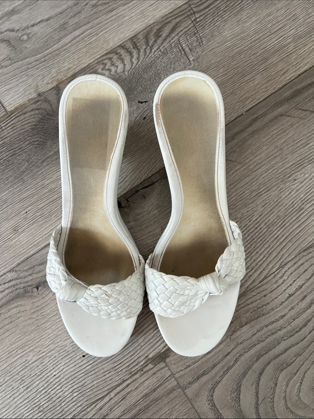 White Braided Slide Sandals - Women